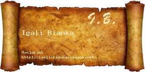 Igali Bianka névjegykártya